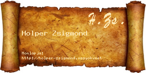 Holper Zsigmond névjegykártya